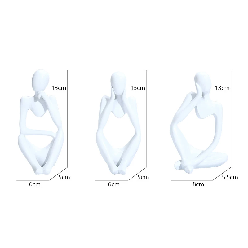 

Набор из 3 абстрактных статуй мыслителя из полимера
