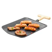 Barbecue Plate Shovel Design Rectangular Pan With Stay-Cool Handle Nonstick Griddle Frying Pan For Stovetop Grilling Pan For