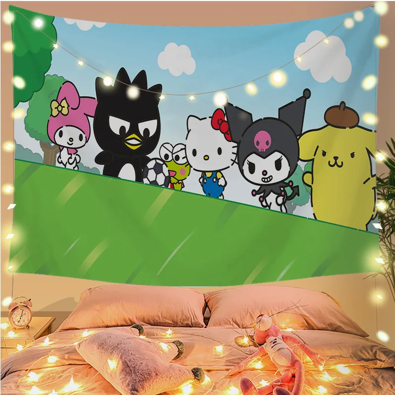 

Sanrios Cinnamoroll kawaii Cartoon Wall Hanging Tapestry Anime Plush Room Decor Cloth Carpet Art Deco Blanket Curtain kids Gift