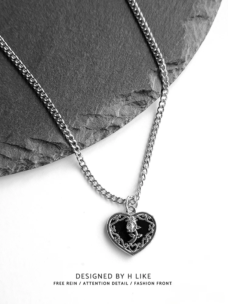 Любовное брендовое ожерелье с черной нижней розой кулон ювелирные изделия