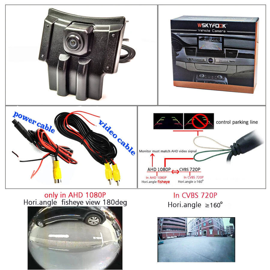 

Автомобильная камера переднего вида AHD 180 градусов «рыбий глаз» 1920*1080P для Toyota LAND CRUISER PRADO 2018 2019 Prado 150 2020 2021, камера передней решетки