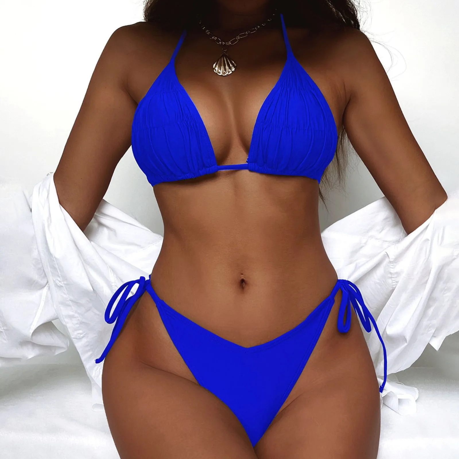 

Милые купальники для подростков, стринги, кроп, два топа, мягкие высокие женские Обрезанные костюмы, бриджи для ношения под купальный костюм