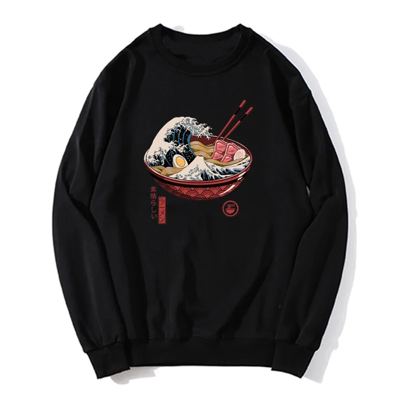 

Толстовка мужская с круглым вырезом и принтом рамен