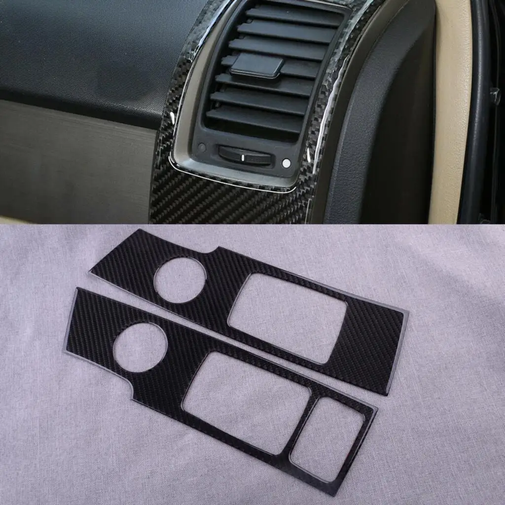 

2pcs Black Carbon Fiber Car Interior Side Air Vent Outlet Panel Cover Trim Fit for Honda CR-V CRV 2007 2008 2009 2010 2011