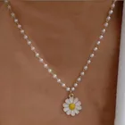 Ожерелье женское с искусственным жемчугом и цветком