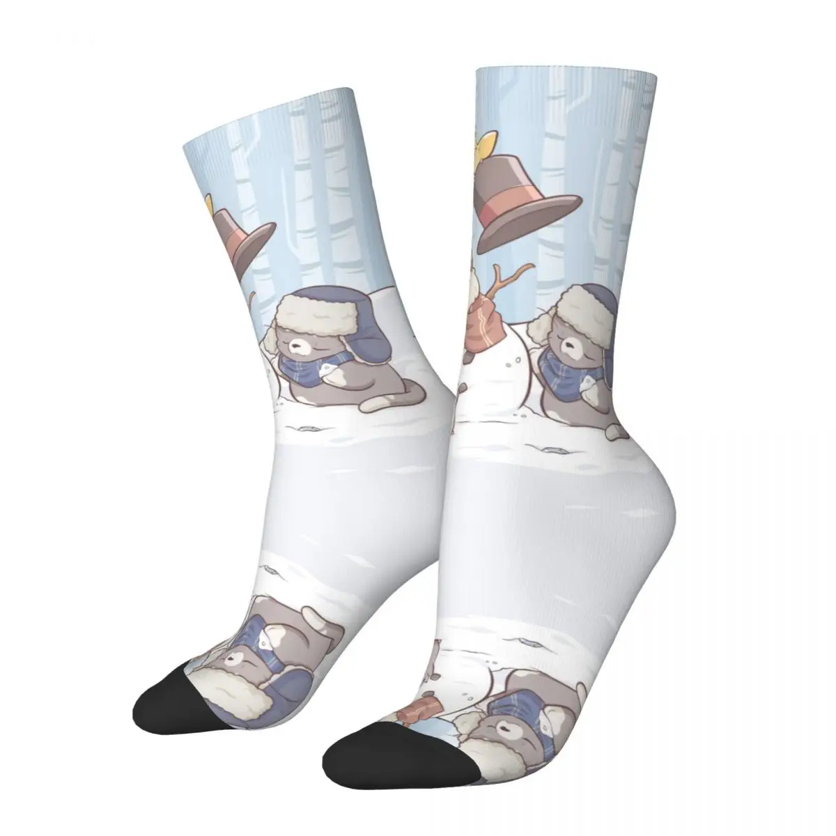 Забавные сумасшедшие Компрессионные носки для мужчин, вы хотите быть снеговиком, в стиле хип-хоп, Харадзюку, коснитесь крысы, счастливые Бес...