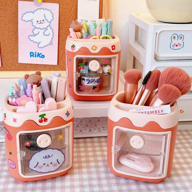 

Creative Cute Multilayer Pig Pen Holder Multifunction Drawer Pencil Case with Sticker School Students Kawaii Stationery Supplies