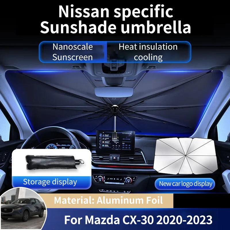

Aluminum Foil Car Sunshade Umbrella Protection Windshield Sun Shade Parasol Summer Interior for Mazda2 2 Demio DE DJ 2008~2023
