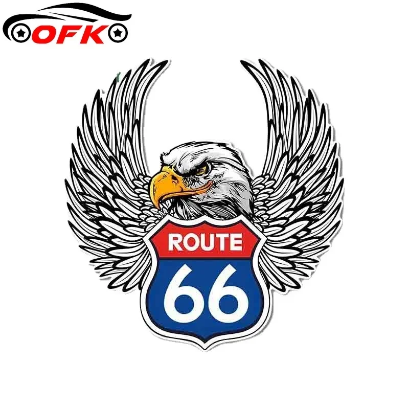 Фото OFK для ROUTE 66 EAGLE наклейка на лобовое стекло Laotop мультяшные наклейки для автомобиля мотоцикл аниме украшения 13 см x 12,4 см №1