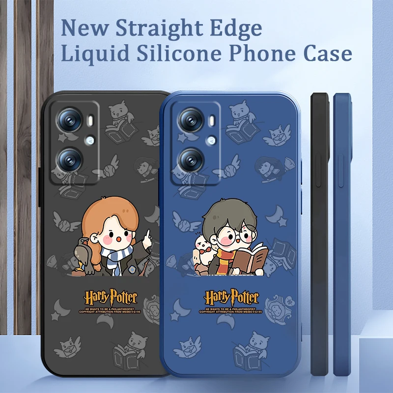 

Cute Potters Wand Harries Art Phone Case For OPPO Find X5 X3 F21 Lite A96 A94 A93 A77 A76 A74 A72 A57 A53S A16 A9 5G Liquid Rope