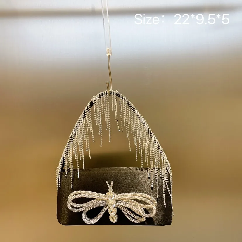 

Роскошная дизайнерская женская сумка с квадратным бантом, женская вечерняя сумка со стразами, свадебная сумка-мессенджер