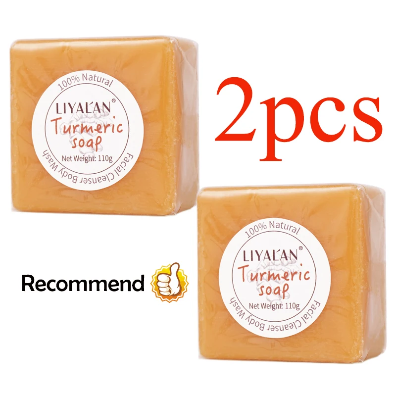 Turmeric Soap Face Cleansing Anti Acne Skin Brighten Remove Pimples Dark Spot Lightening Handmade Ginger Essential Oil Body Bath