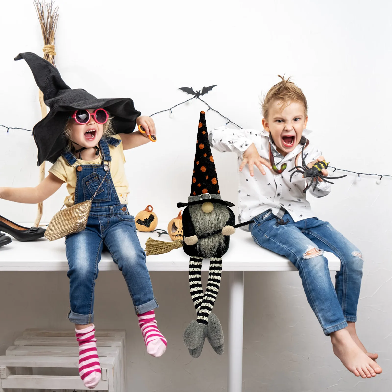 

Хэллоуин Gnome h стол Золотое Стекло Рождественская елка стандартное красное крутое Рождественское украшение красные белые украшения