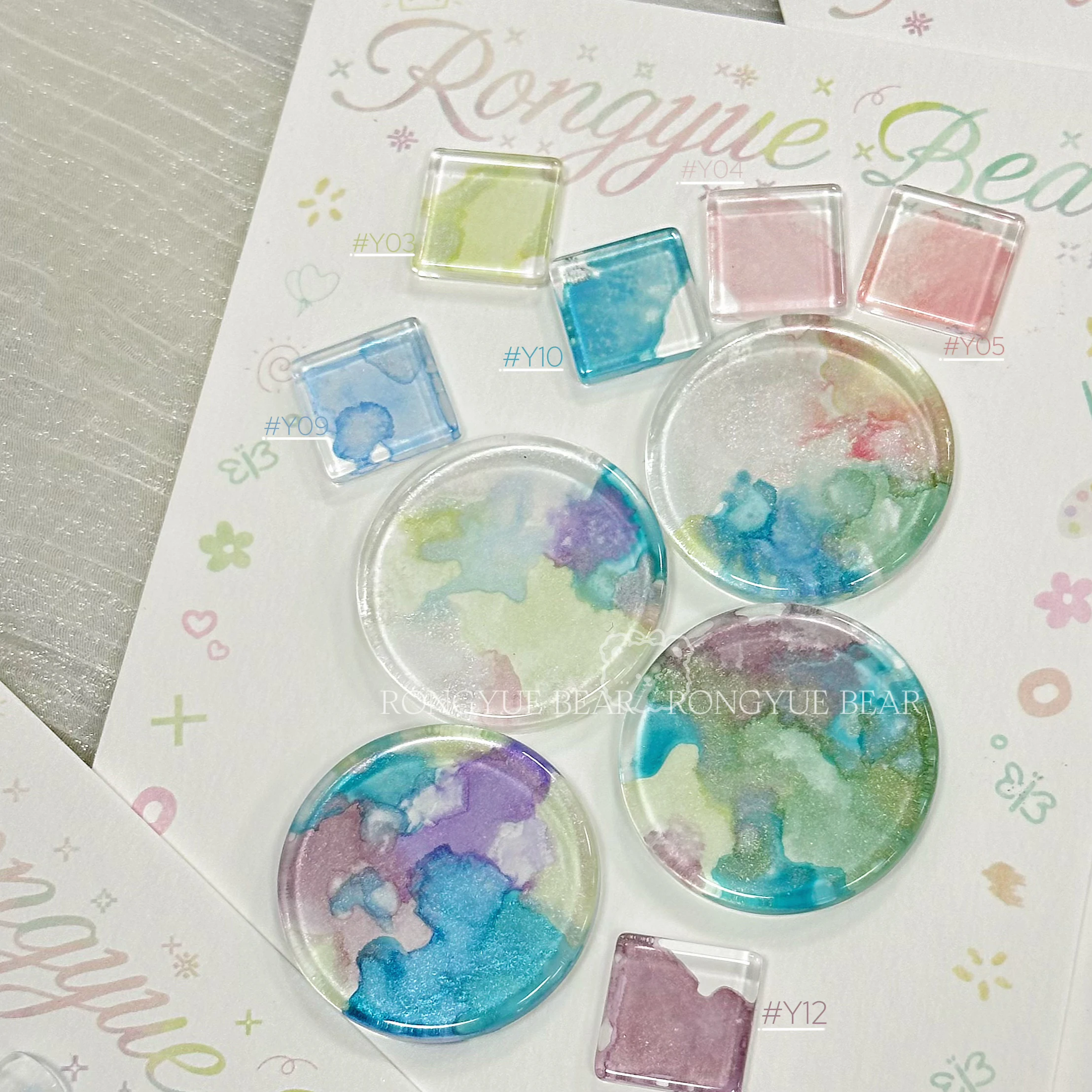 Rongyuebear High quality 12 colors Fairy powder water dye paint set Popular 2024 New Fashion Hot sale Nail art kit salon