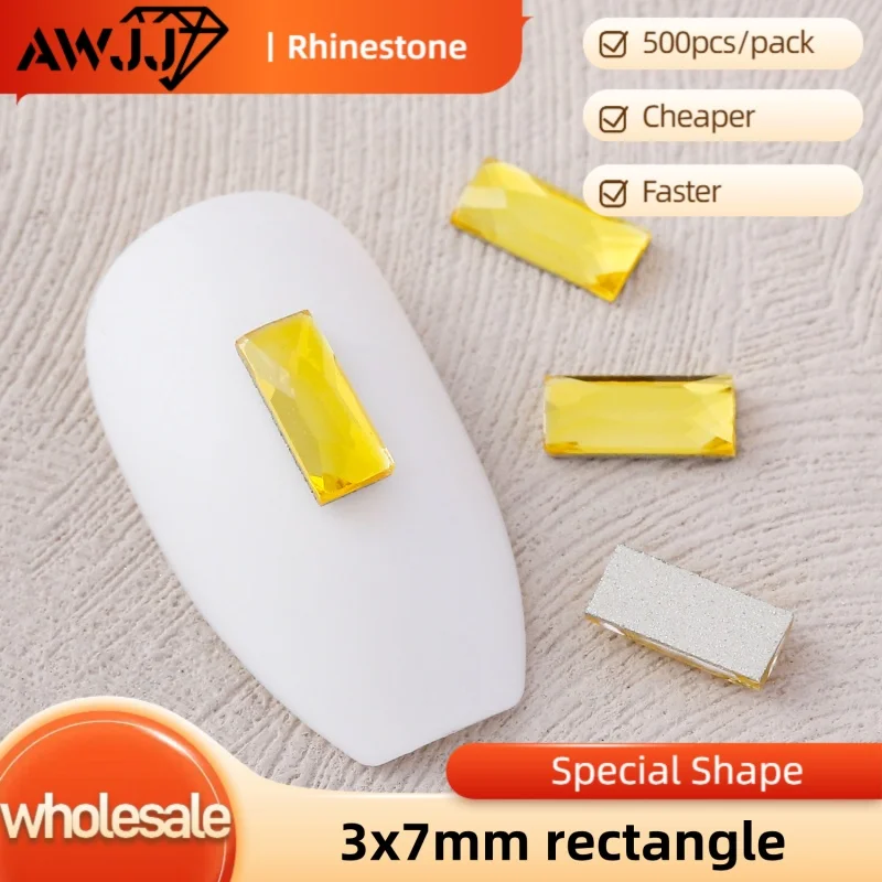 Оптовая продажа AWJJ 500 шт. 3x7 мм прямоугольные прочные фантазийные самоклеящиеся стразы для дизайна ногтей: поиск роскоши и долговечности (art.: 3920cbece0506) - 3920cbece0506