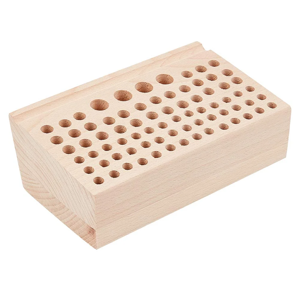 

76 Holes Leather Craft Tool Holder Wooden Leather Stamp Holder Organizer Punch Tool Stand Rack for for Punches Tools