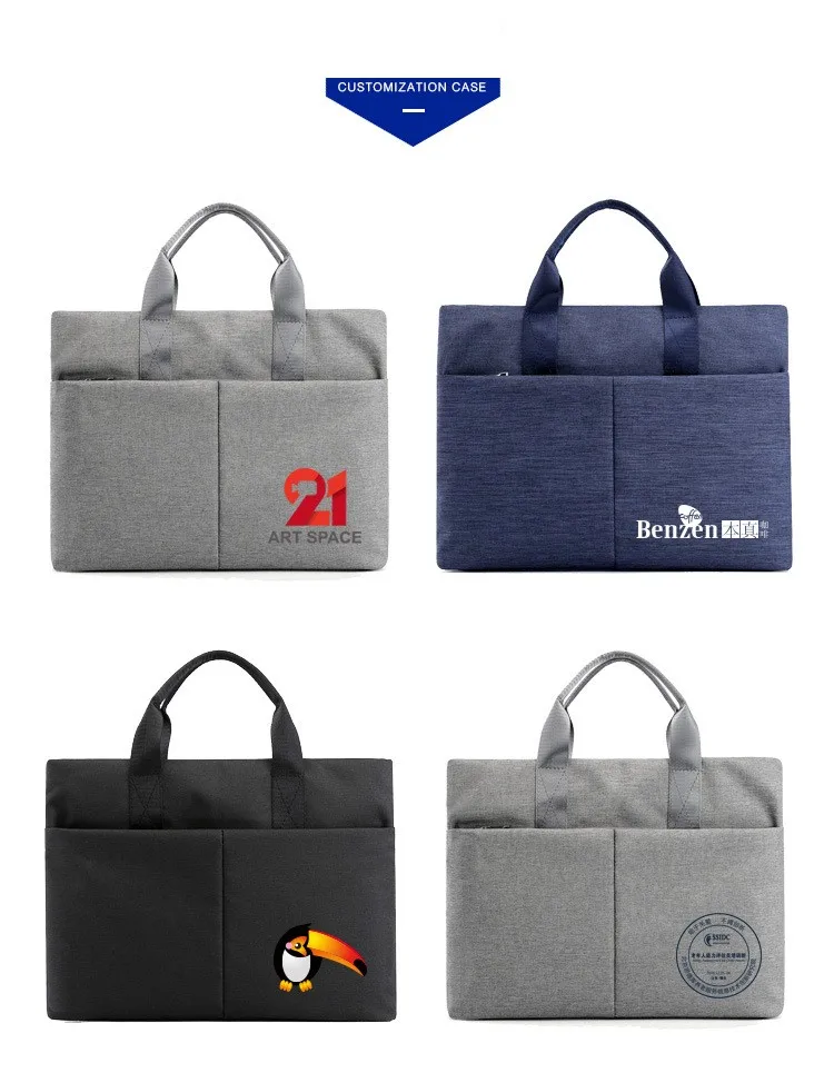 Business Briefcase Laptop Bag Oxford Computer File Handbag Meeting Office Men Women Gift Printing LOGO Customization