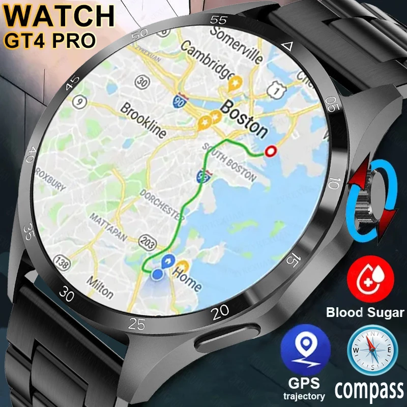 

Смарт-часы для Huawei Xiaomi GT4 Pro, GPS-трекер для мужчин, экран AMOLED 360*360 HD, пульсометр, Bluetooth, звонки, новинка 2023