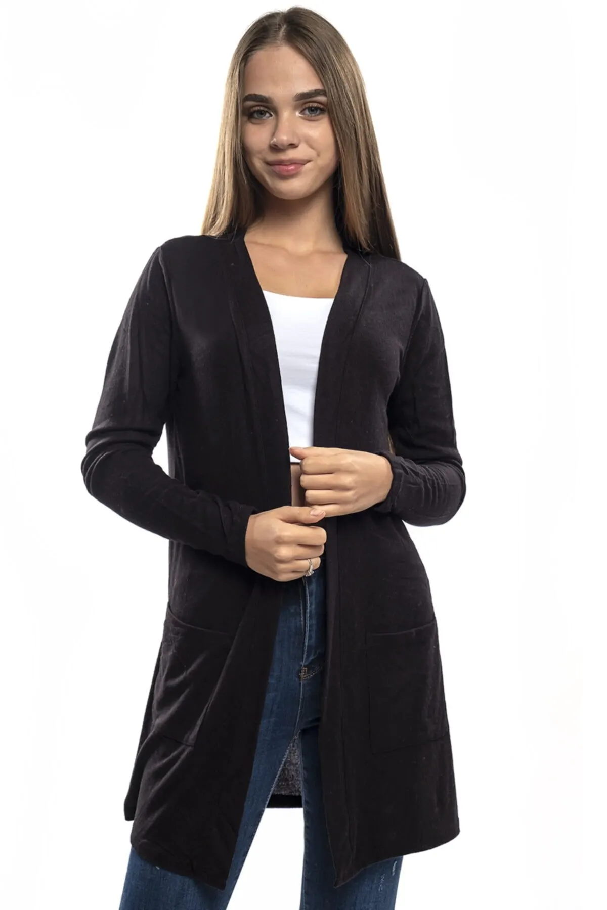 

Women's Cardigan Double Pocket Long Casual Knitted Quality Fashion Cardigan Sweaters Loose Sweater Jumper