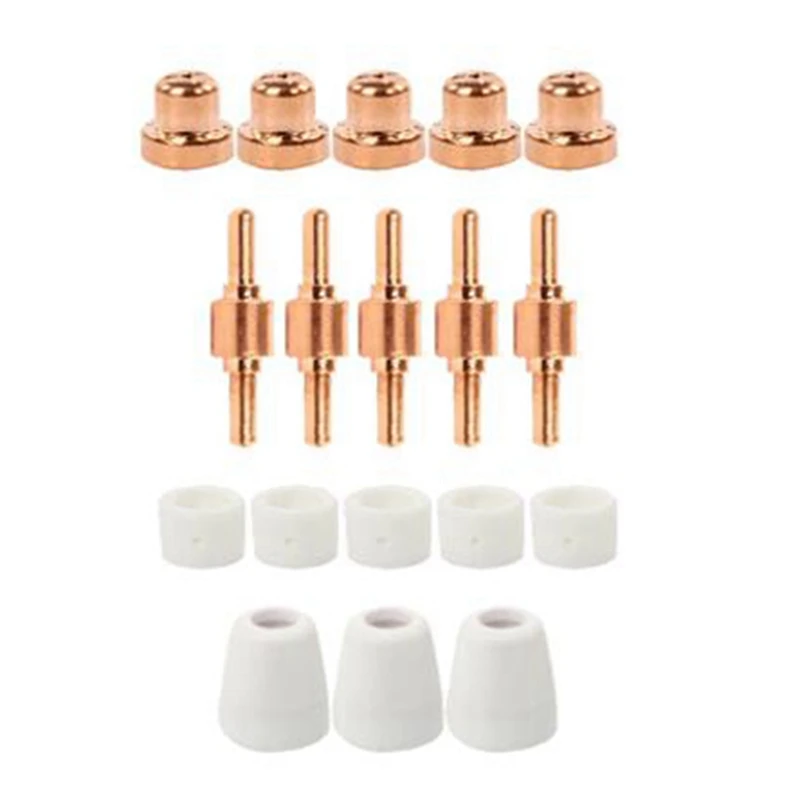 

Promotion! 18Pcs PT31 Plasma Cutter Consumables Standard Electrodes Tips Nozzle Ceramic Cups Rings 40A/50A Suit For CUT50/60
