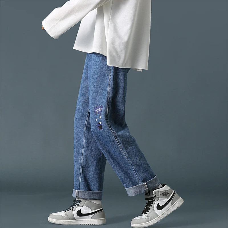 European and American Men's Jeans Loose Straight Wide Leg Loose Trousers Fashion Streetwear Ins Hot Selling Brand Men's Clothing