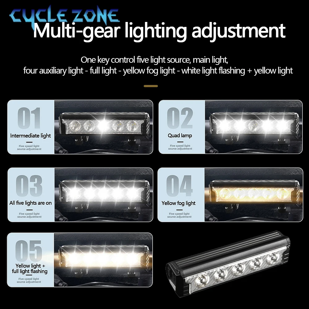 5-светодиодный супер яркий передний фонарь для велосипеда велосипедный налобный