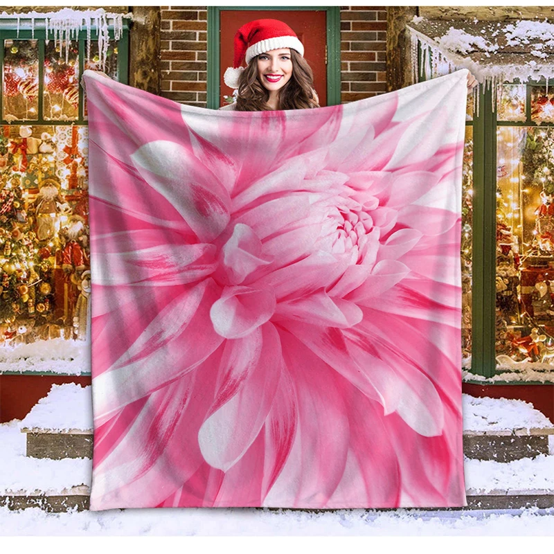 

Flowers Printed Blankets Soft Lightweight Flannel Bedspread on Bed Outdoor Beach Travel Throw Blanket Four Seasons Universal