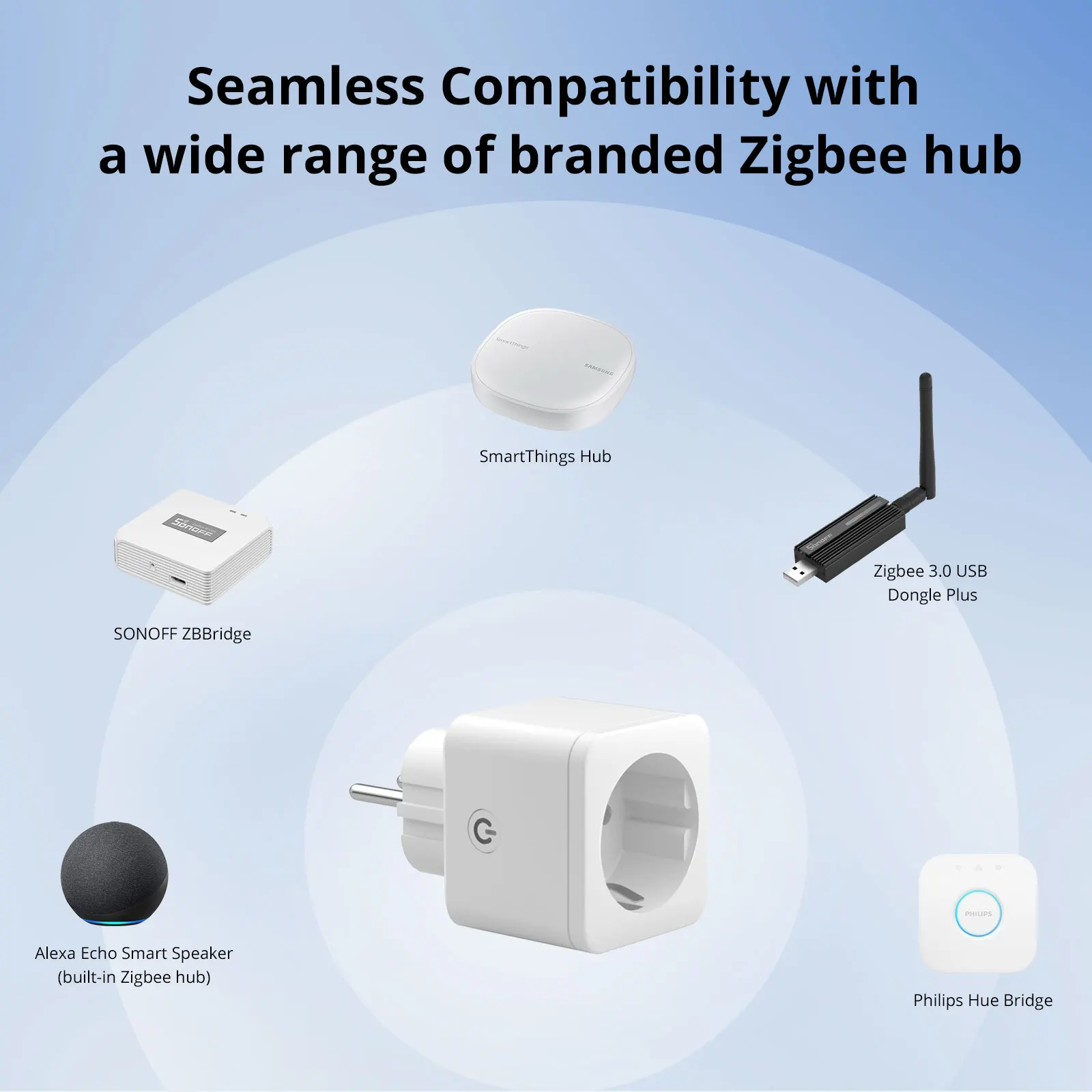 Умная розетка Woolley SA-029 Zigbee 16 А европейская вилка 3840 Вт беспроводной переключатель