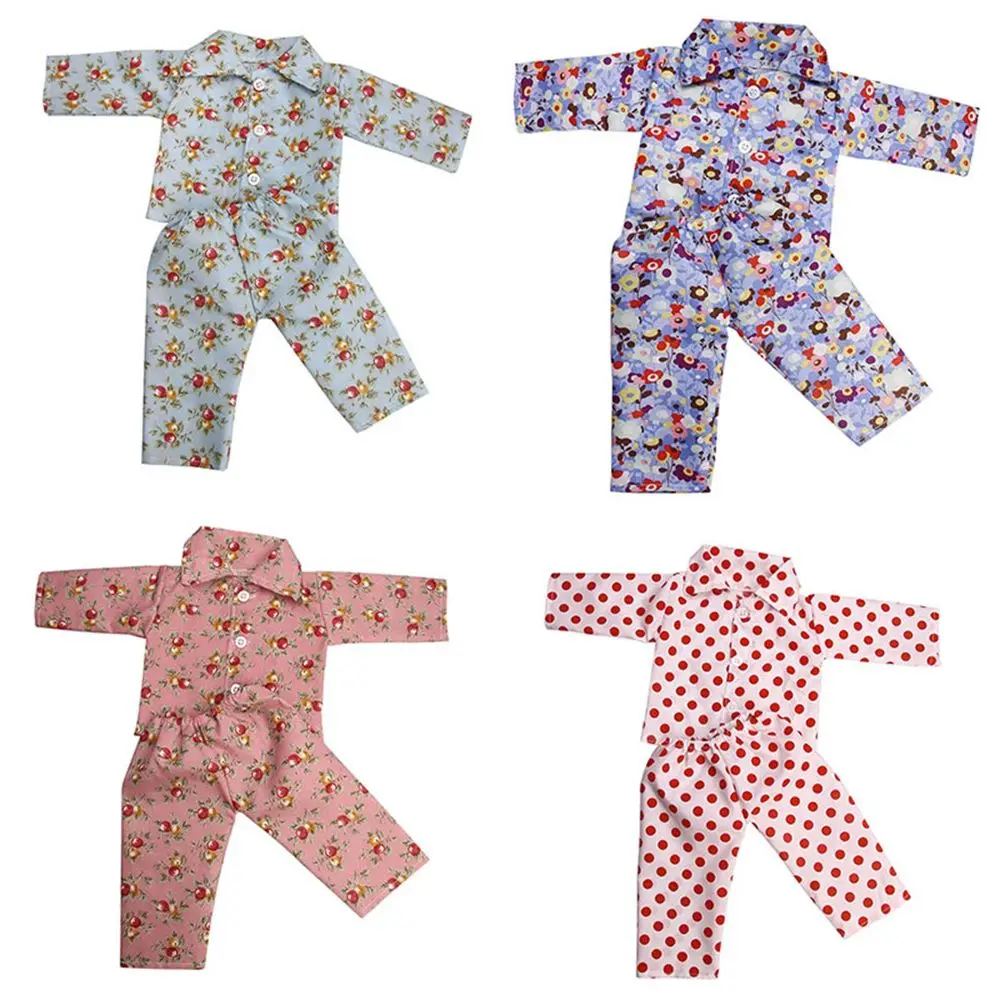 

Fashion Handmade For 18Inch Doll 5 Styles Clothes Accessory Girl 43cm Clothes Cartoon Printed Pajamas Cute Doll Pajamas