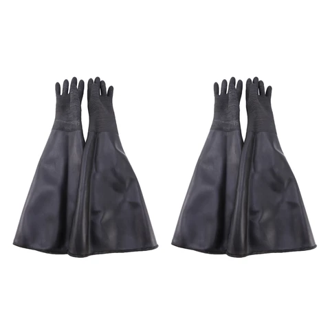 RISE-4X резиновые черные перчатки для пескоструйной обработки, полосатые абразивные пескоструйные перчатки для фурнитуры 65x30 см