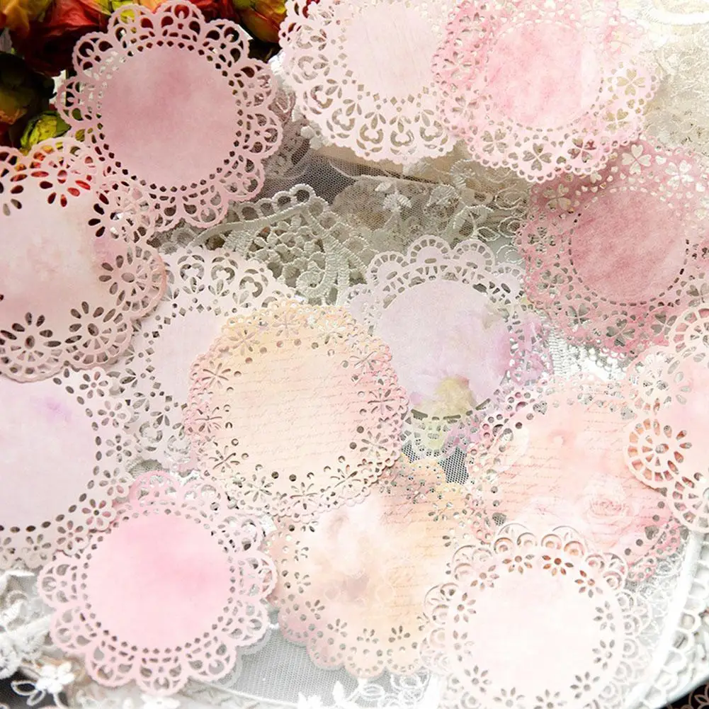 

Hand Tent Decoration Material Dream Lace DIY Scrapbook Decoration Retro Background Magazine Junk Sticker Paper Card R4B3
