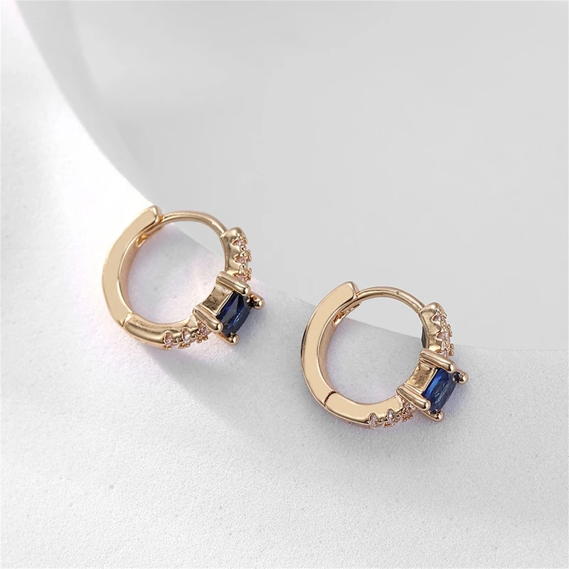 Серьги-кольца U2JF маленькие с фианитом, ушные ювелирные украшения для пирсинга хрящевых тканей, золотистого цвета