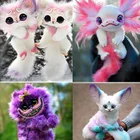 Новая плюшевая кукла-существо эльфа, игрушки для детей, милый Чеширский кот, аксолотл, декоративная кукла, поделки, подарок на день рождения для детей