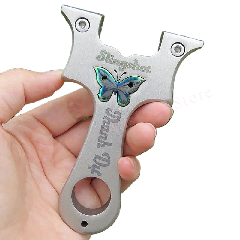 

New Outdoor Hunting Stainless Steel Bullet High-precision Shooting Flat Rubber Band Steel Ball Strong Slingshot