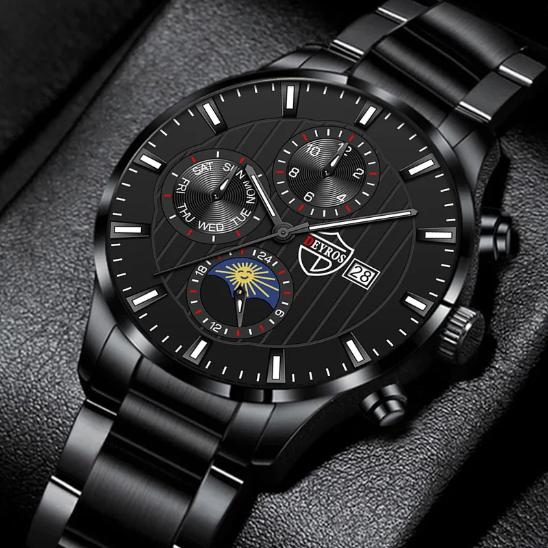 reloj hombre Fashion Mens Sports Watches Luxury Men Business Stainless Steel Quartz Wrist Watch Luminous Clock relogio masculino