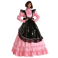 french pvc prissy sissy gothic lockable dress maid role playing costume cross dress customization