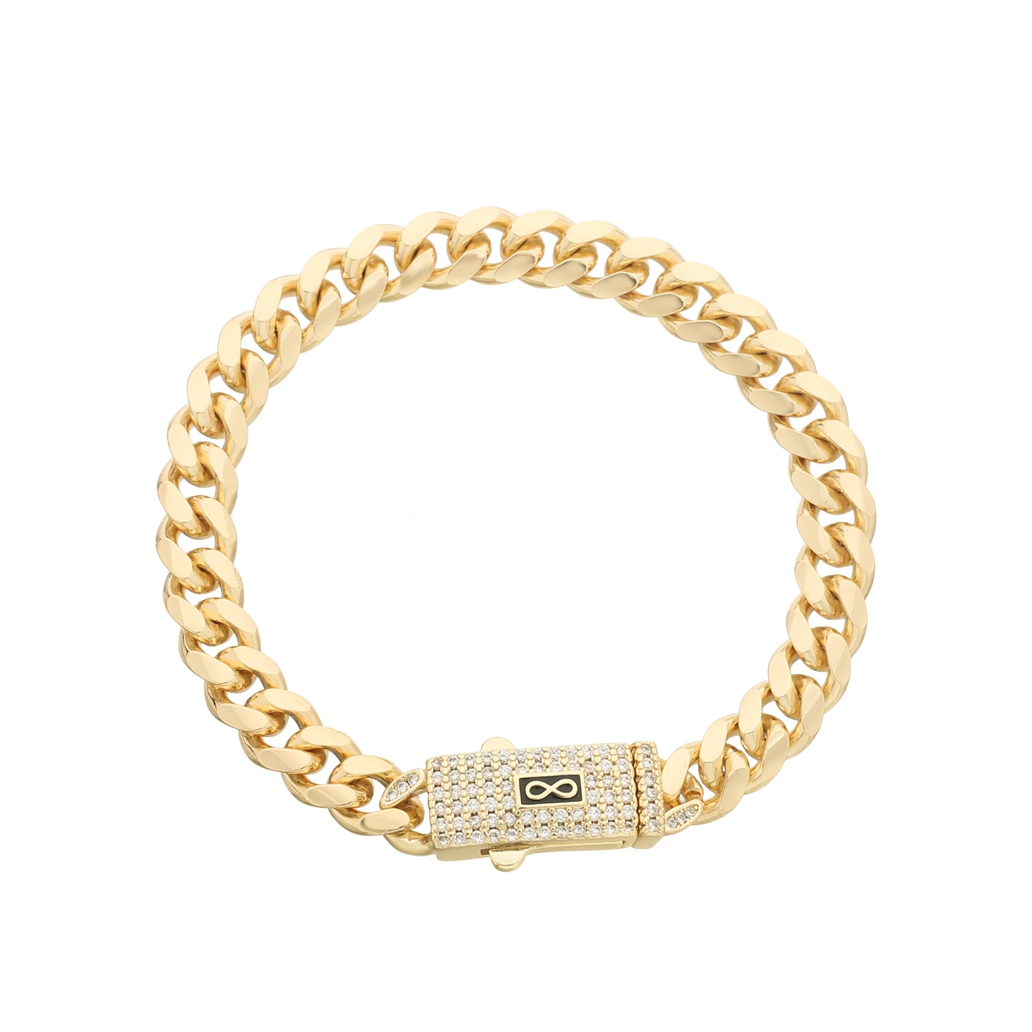 Модная цепочка Монако в стиле хип-хоп из 14-каратного позолоченного медного