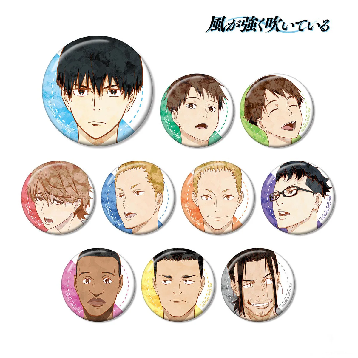 

10pcs/1lot Anime Run with the Wind Kurahara Kakeru Kiyose Haiji Figure 3664 Badges Round Brooch Pin Gifts Kids Toy