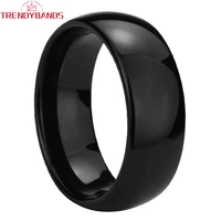 6mm 8mm tungsten carbide engagement rings for men women wedding band black domed polished shiny comfort fit