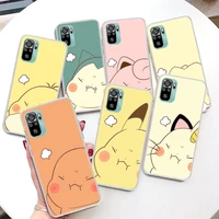 pokemon cute pikachue coque phone case for xiaomi redmi 10 9 9a 9c 9t 8 8a 7 7a 10a 10c prime 6 6a k20 k30 k40 pro s2 soft cover
