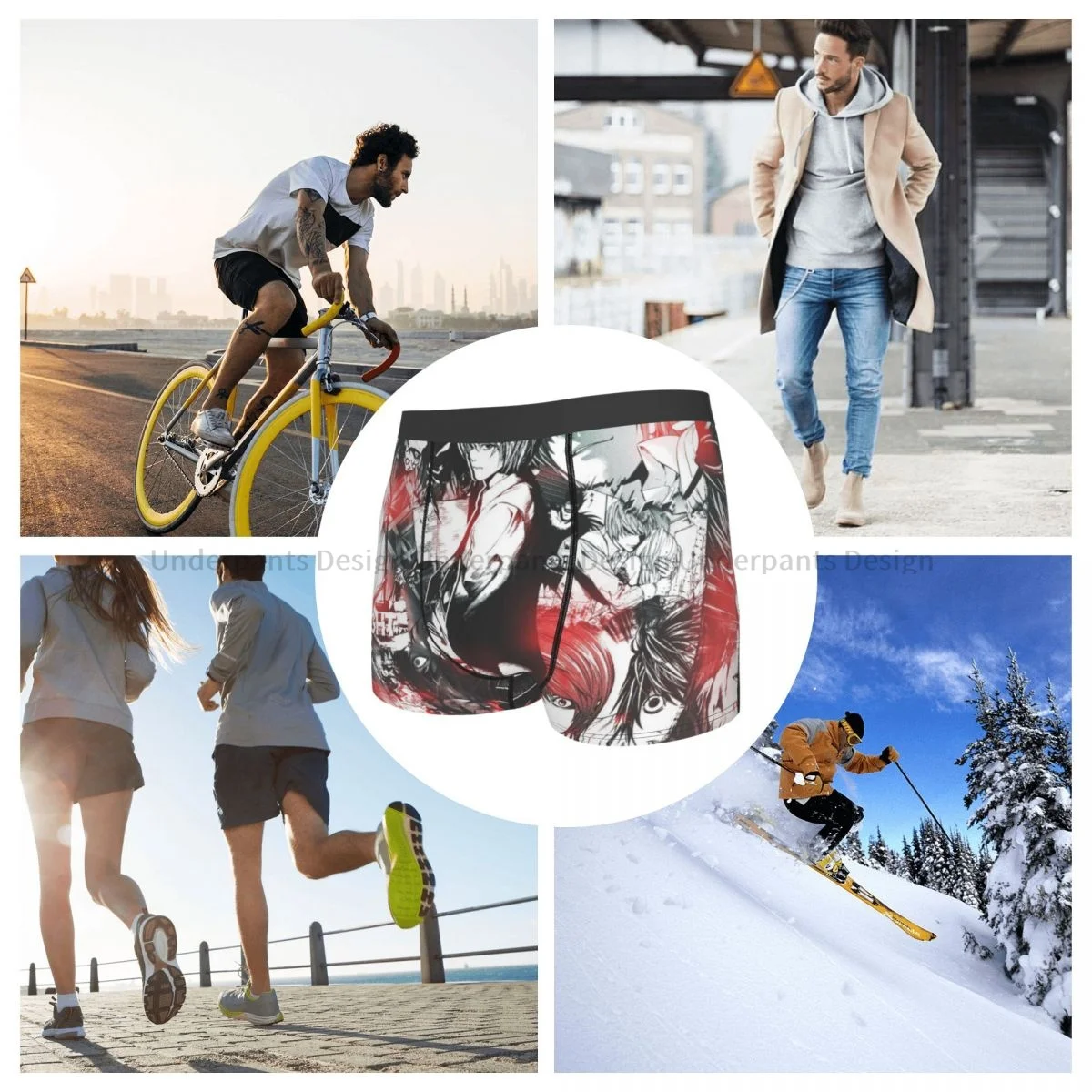 Трусы-боксеры мужские из хлопка с принтом в виде комиксов |