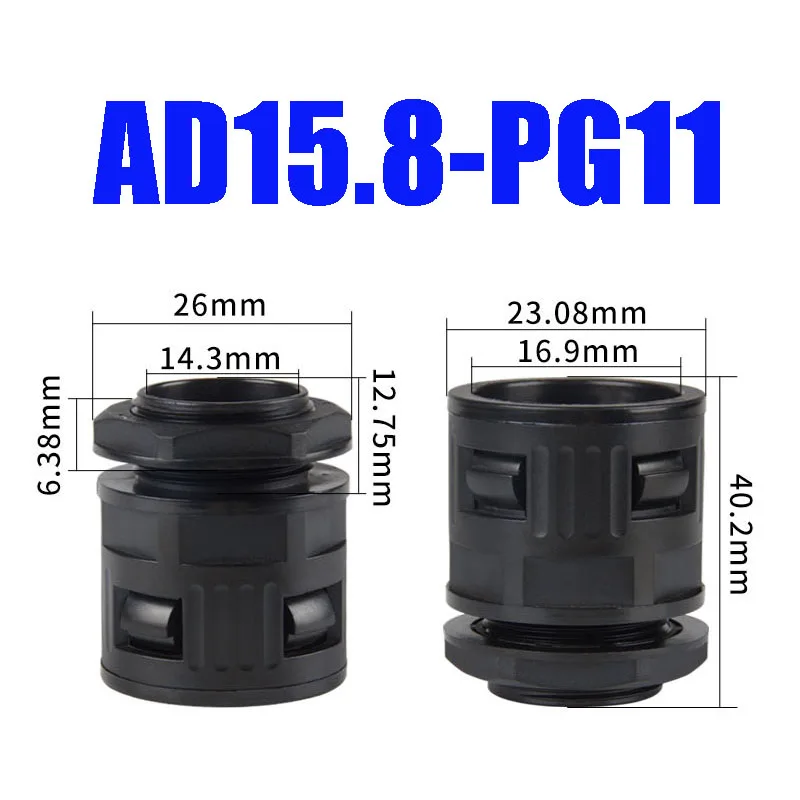 

1/5/10 шт. пластиковая гофрированная труба, соединение PG, наружная резьба, кабельный соединитель, нейлоновая втулка, крепежные аксессуары AD10-AD54.5