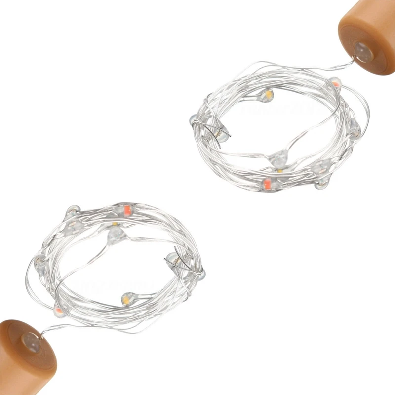 

2PCS Solar 2M LED Cork Shaped 20 LED Night Fairy String Light Kork Solarbetrieben Licht Wine Bottle Lamp White