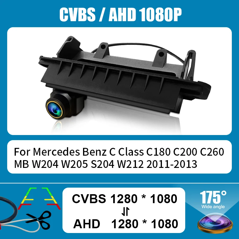 

720P/1080P Автомобильная камера заднего вида для Mercedes Benz C Class W204 C180 C200 C260 S204 W212 Камера заднего вида с ночным видением AHD