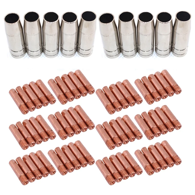 

70PCS CO2 Mig Torch Welding Machine Accessories Air-Cooled MB 15AK Contact Nozzle Holder Gas Nozzle 1.0Mm