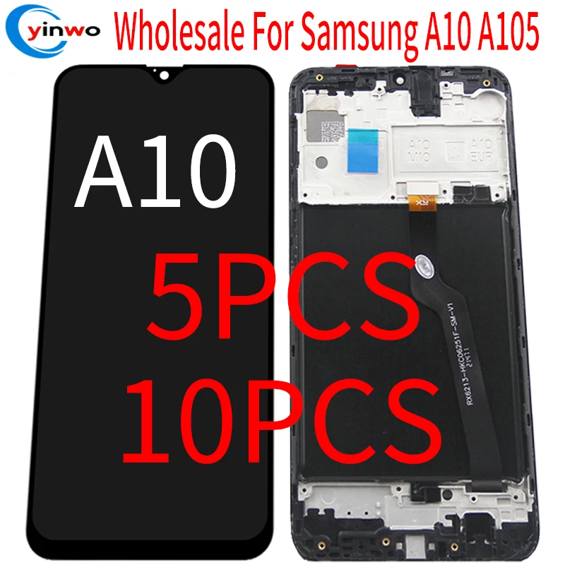 

Wholesale 5/10 PCS Original 6.2" For Samsung Galaxy A10 A105 A105F SM-A105F LCD Display Touch Screen With Frame