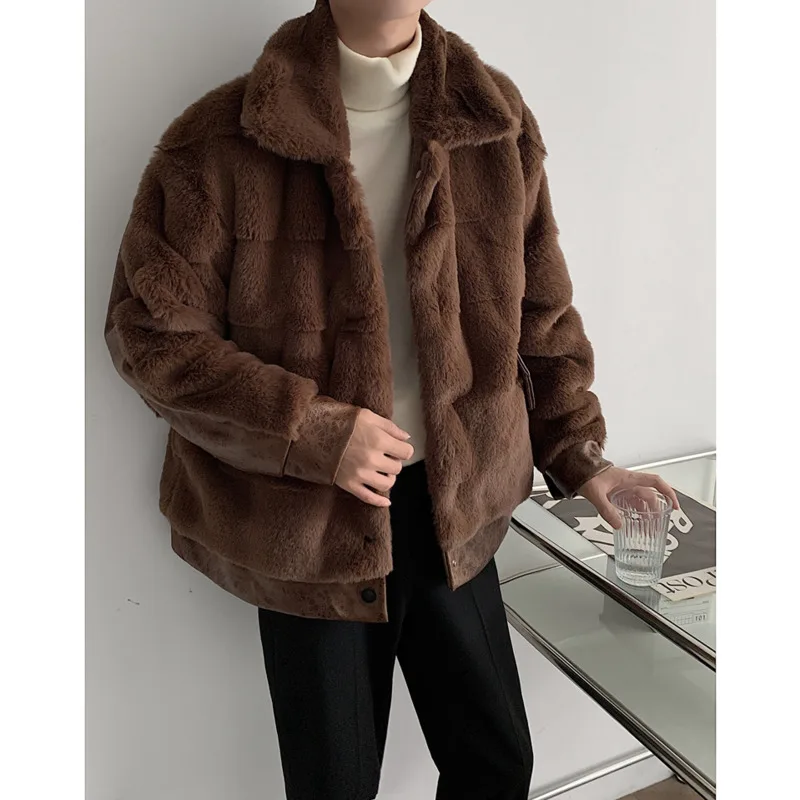 2022 Winter Jacket Men Warm Fashion Oversize Thickened Fur Jacket Men Korean Loose Thick Short Coat Mens Parker Clothes M-3XL