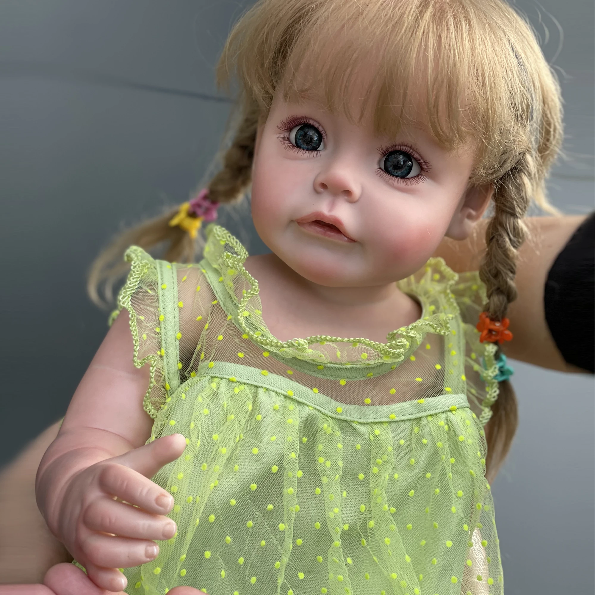 

22-дюймовая реборн, виниловая Кукла-младенец на все тело, Реалистичная картина ручной работы для новорожденных младенцев от художников, кукл...