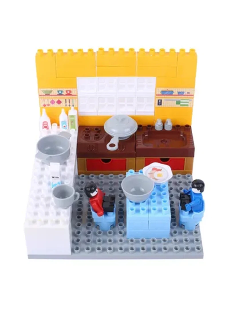 

87pcs Rectangular Small Portable Kitchen Scene Barrel Blocks