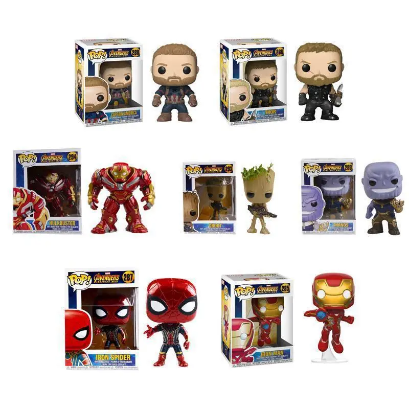 

POP Marvel Legand Avengers Figure Anime Action Figures Hulk Groot Iron Man Spider-Man Figma Superhero Model Toys Kid Gift Doll